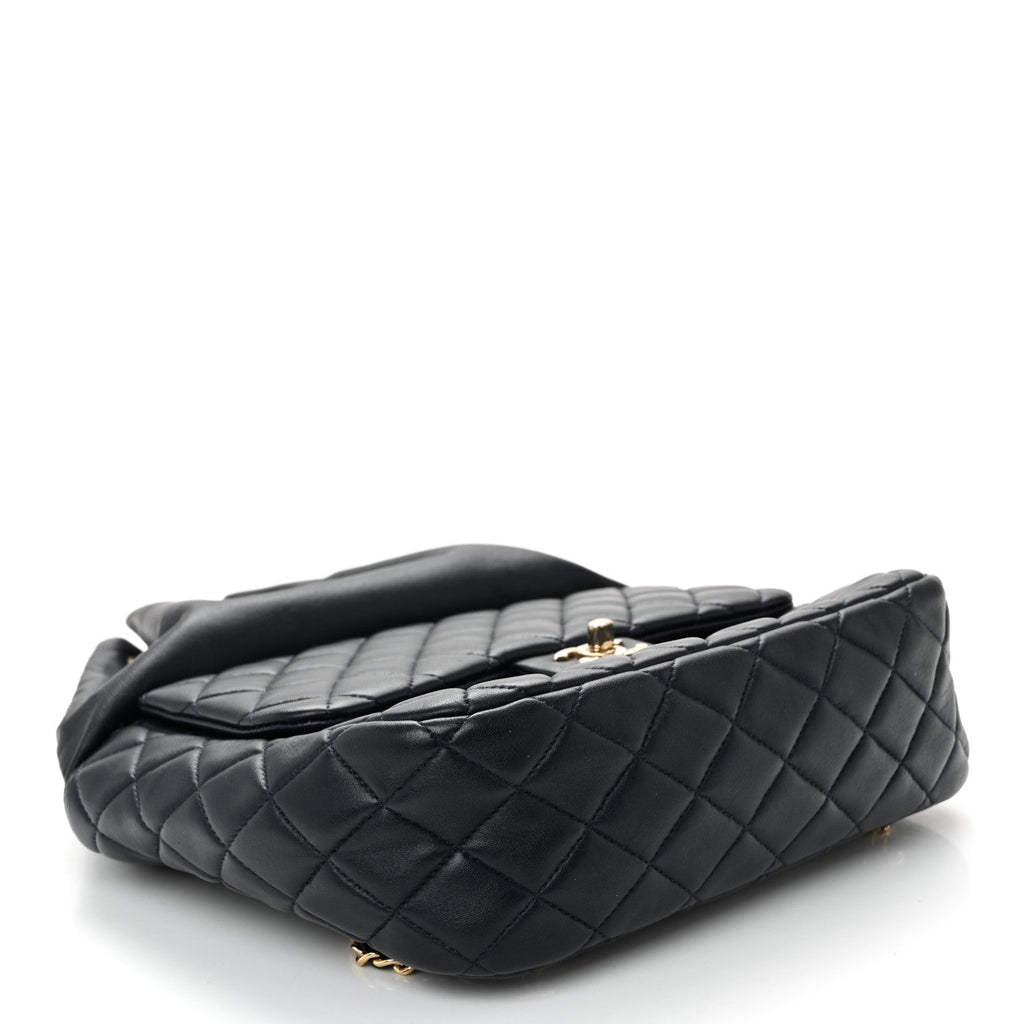 Chanel Lambskin Quilted Large In Seoul Backpack Navy