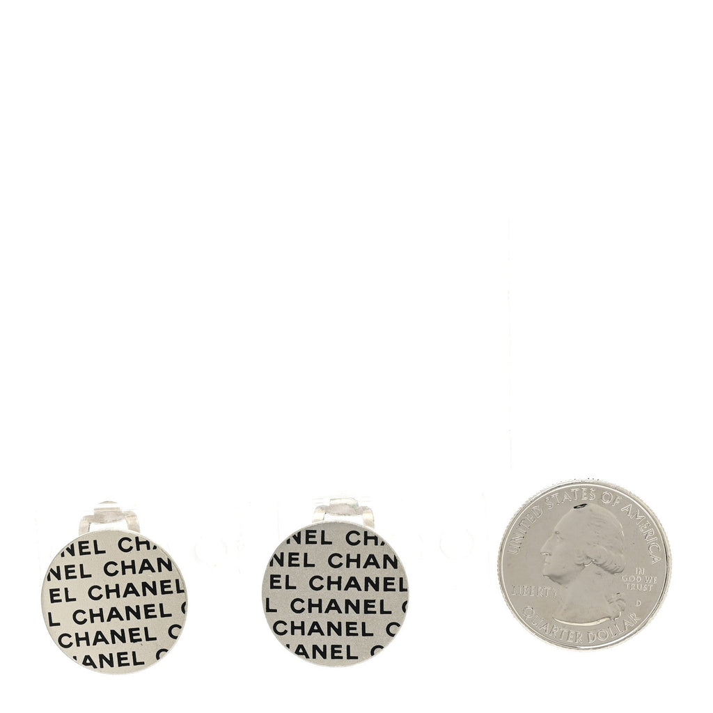 Logo Clip On Earrings Silver