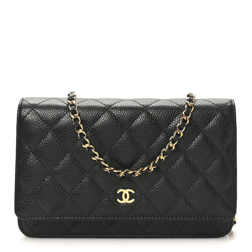 Chanel Caviar Quilted Wallet on Chain WOC Black