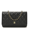 Chanel Caviar Quilted Wallet on Chain WOC Black