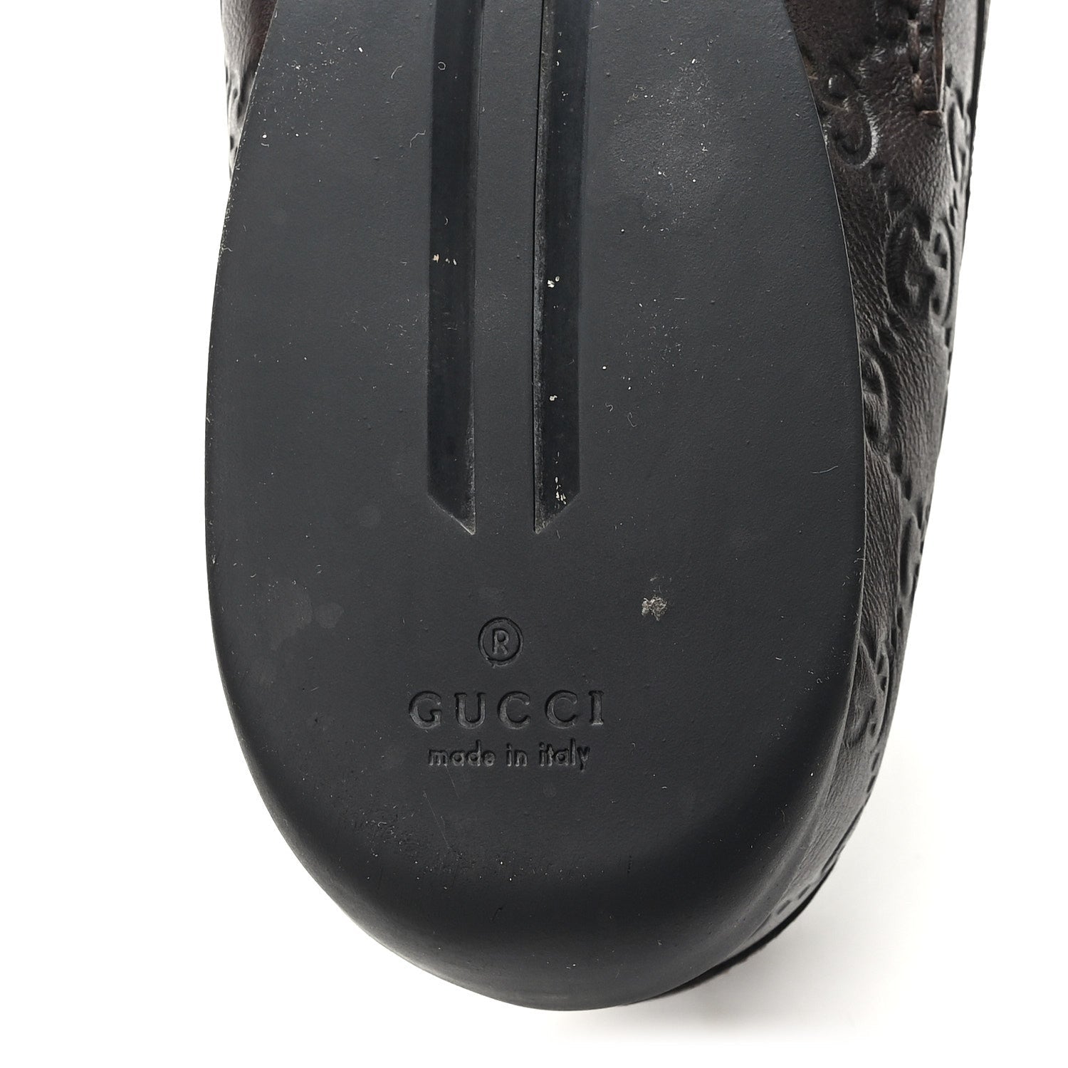 Gucci Guccissima Mens Driver Loafers 8 Chocolate