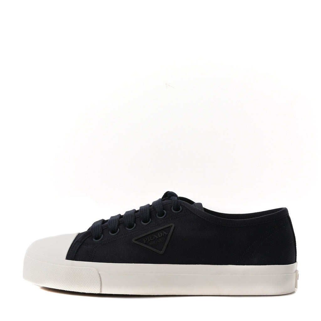 Prada Drill Nylon Triangle Logo Sneakers 41 Navy