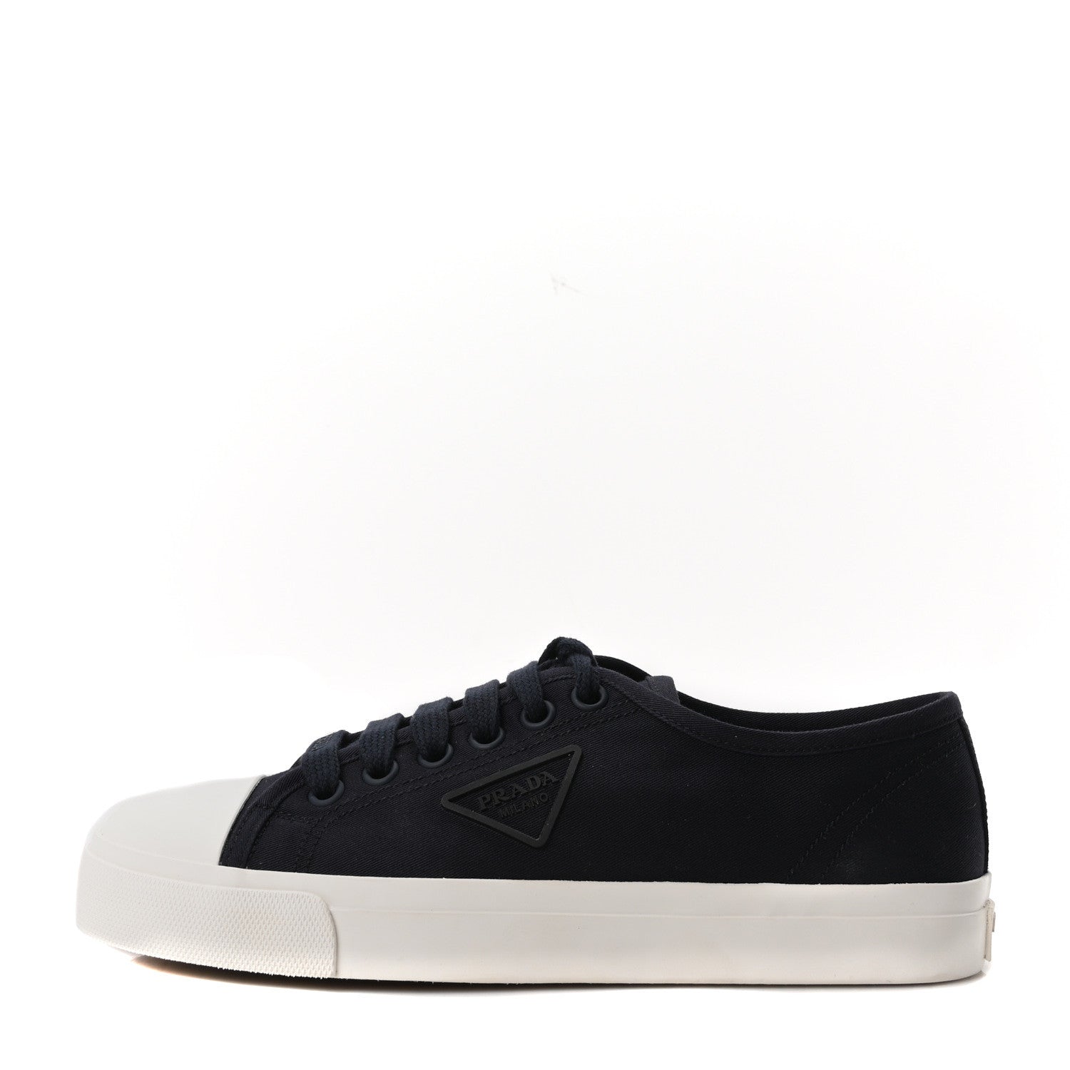 Prada Drill Nylon Triangle Logo Sneakers 41 Navy