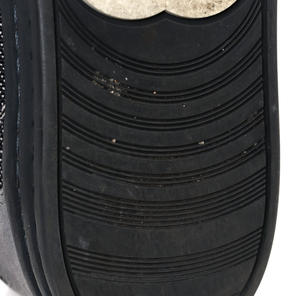 Chanel Toile Suede Calfskin CC Low Top Sneakers 36 Dark Grey