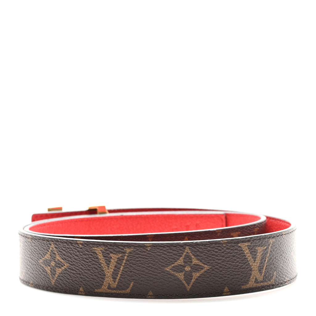 Louis Vuitton Monogram 30mm LV Initiales Reversible Belt 80 32 Coquelicot