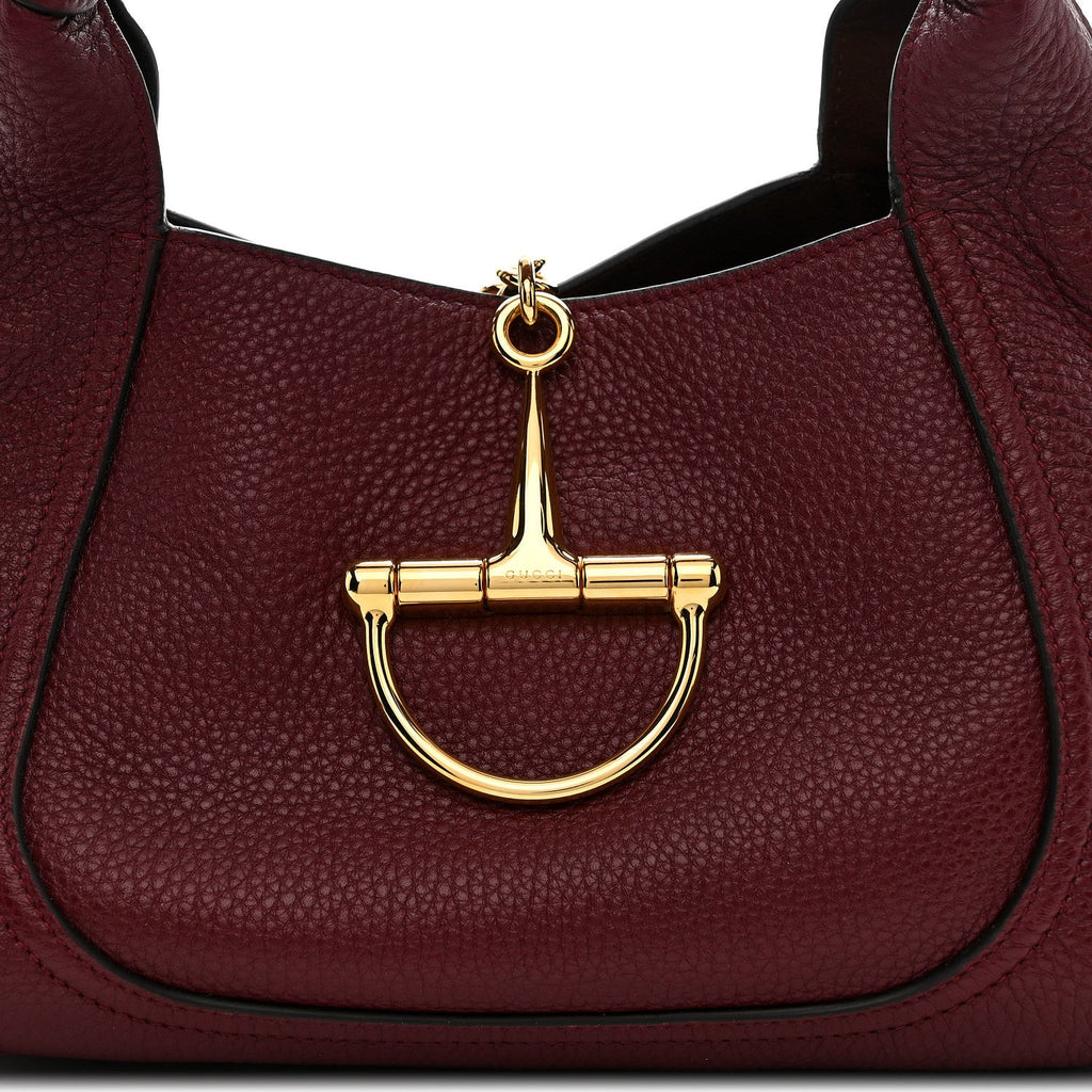Gucci Grained Calfskin Softbit Medium Shoulder Bag Rosso Ancora