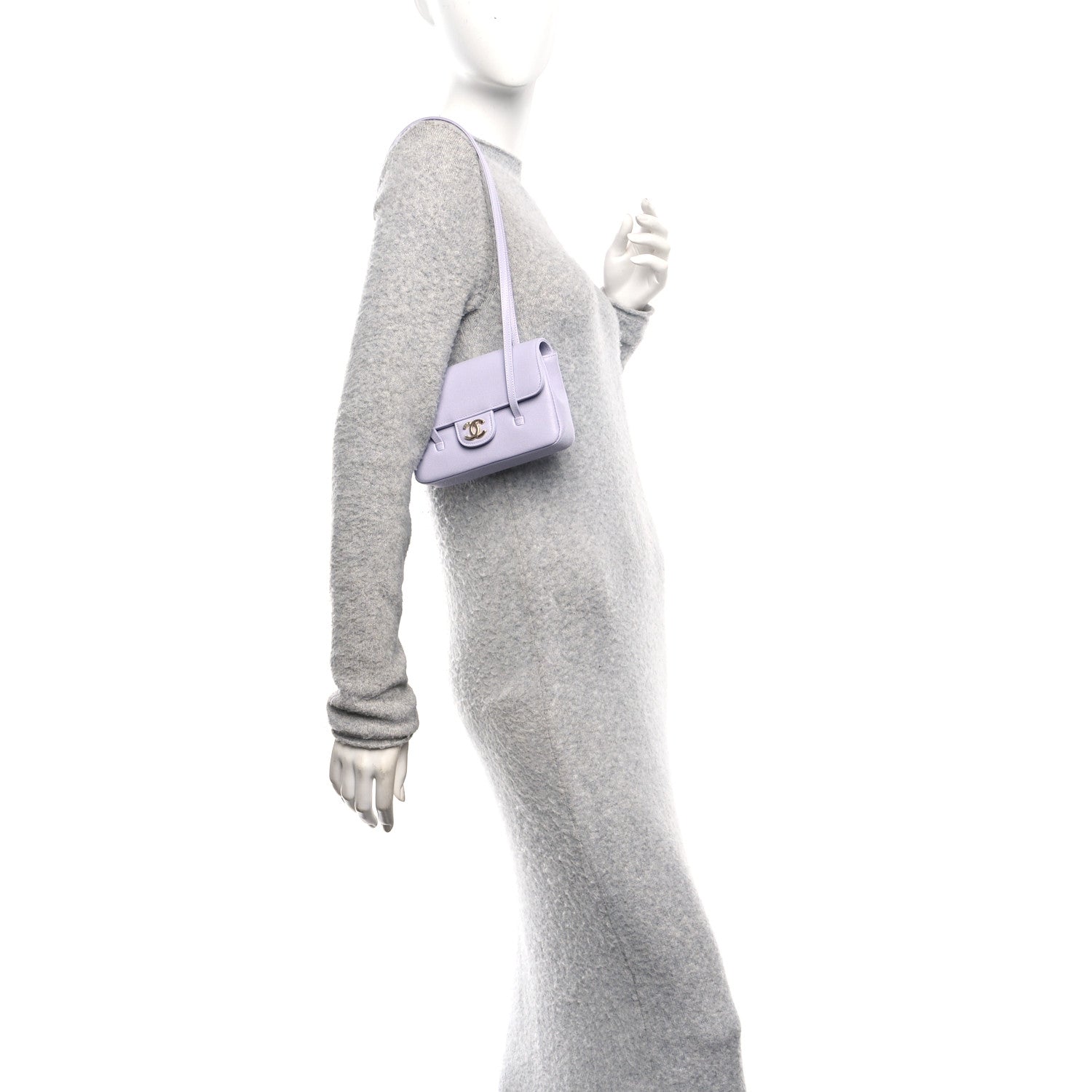Chanel Shiny Caviar Mini Preppy Coco Shoulder Bag Purple