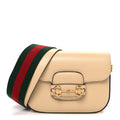 Gucci Azalea Calfskin Web Mini Horsebit 1955 Shoulder Bag Bubble Tea