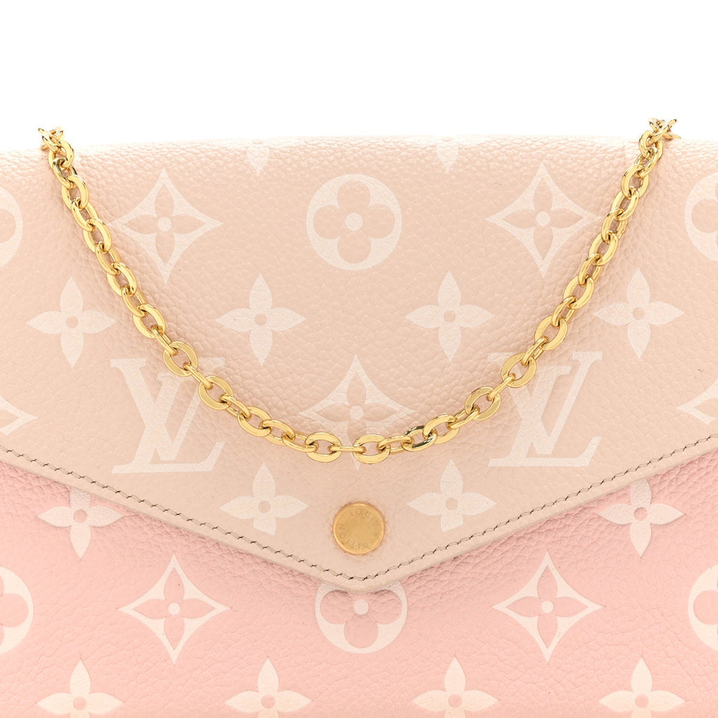 Louis Vuitton Empreinte Spring in the City Felicie Pochette Chain Wallet Pink Beige Yellow