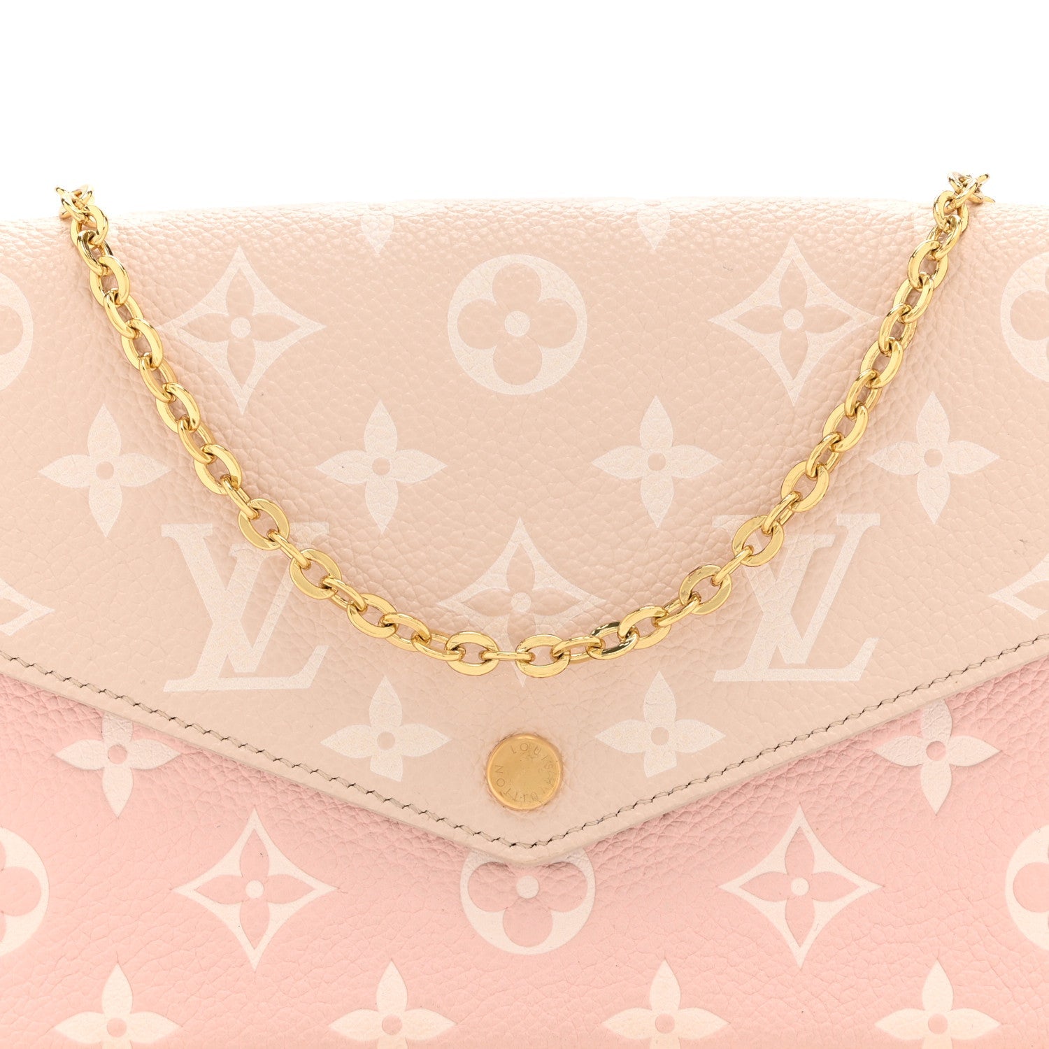 Louis Vuitton Empreinte Spring in the City Felicie Pochette Chain Wallet Pink Beige Yellow