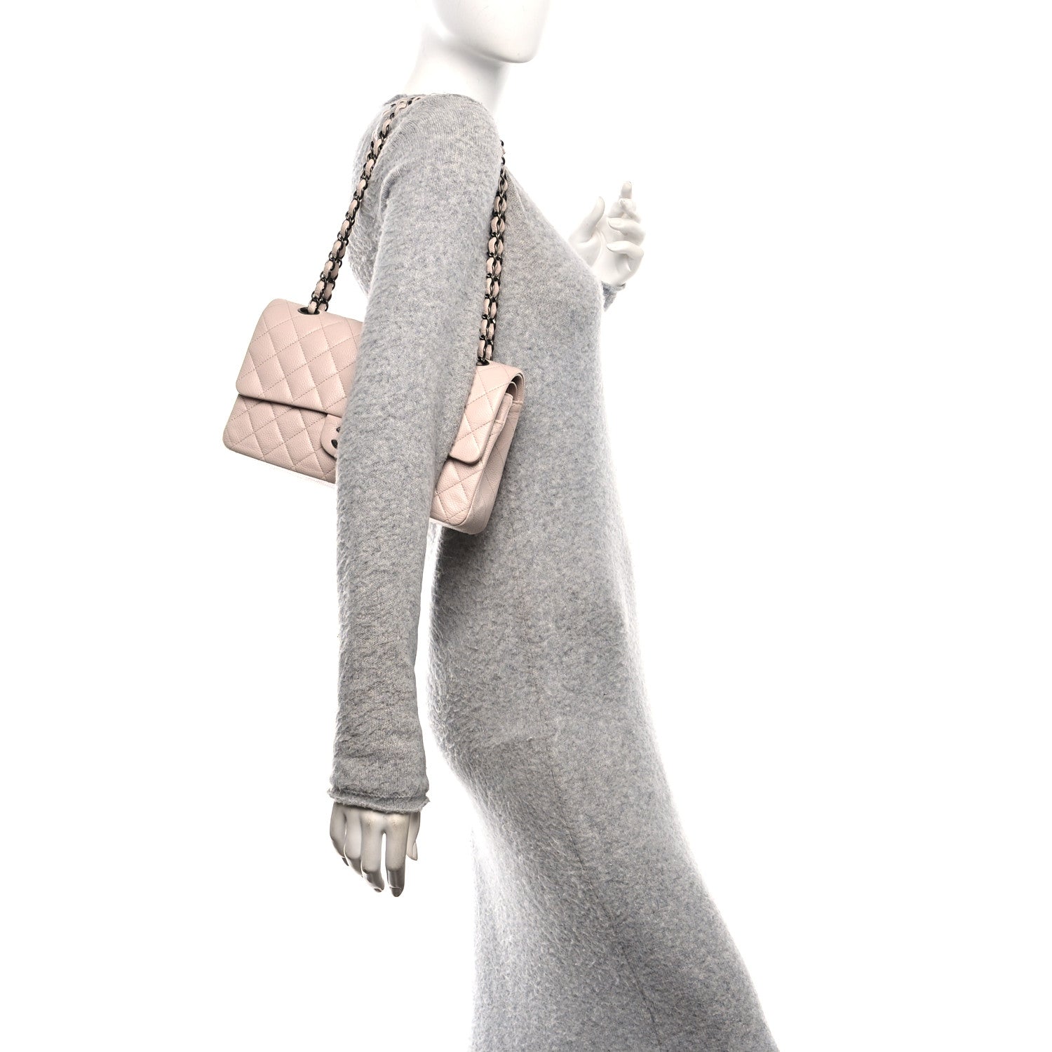 Chanel Caviar Quilted Medium Double Flap Light Pink