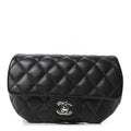 Chanel Calfskin Quilted CC Uniform Flap Belt Bag Black