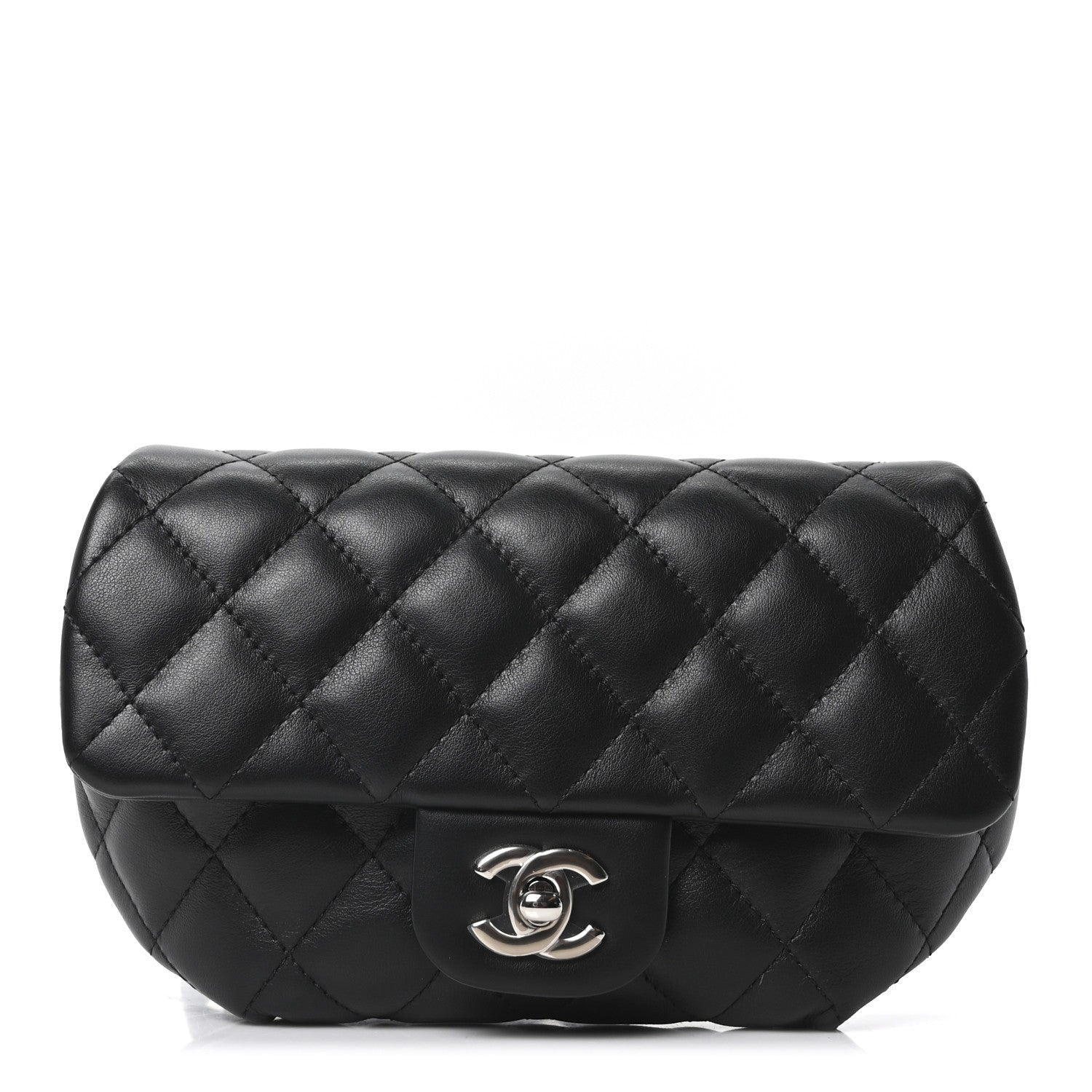 Chanel Calfskin Quilted CC Uniform Flap Belt Bag Black