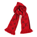 Louis Vuitton Wool Silk Logomania Scarf Rubis