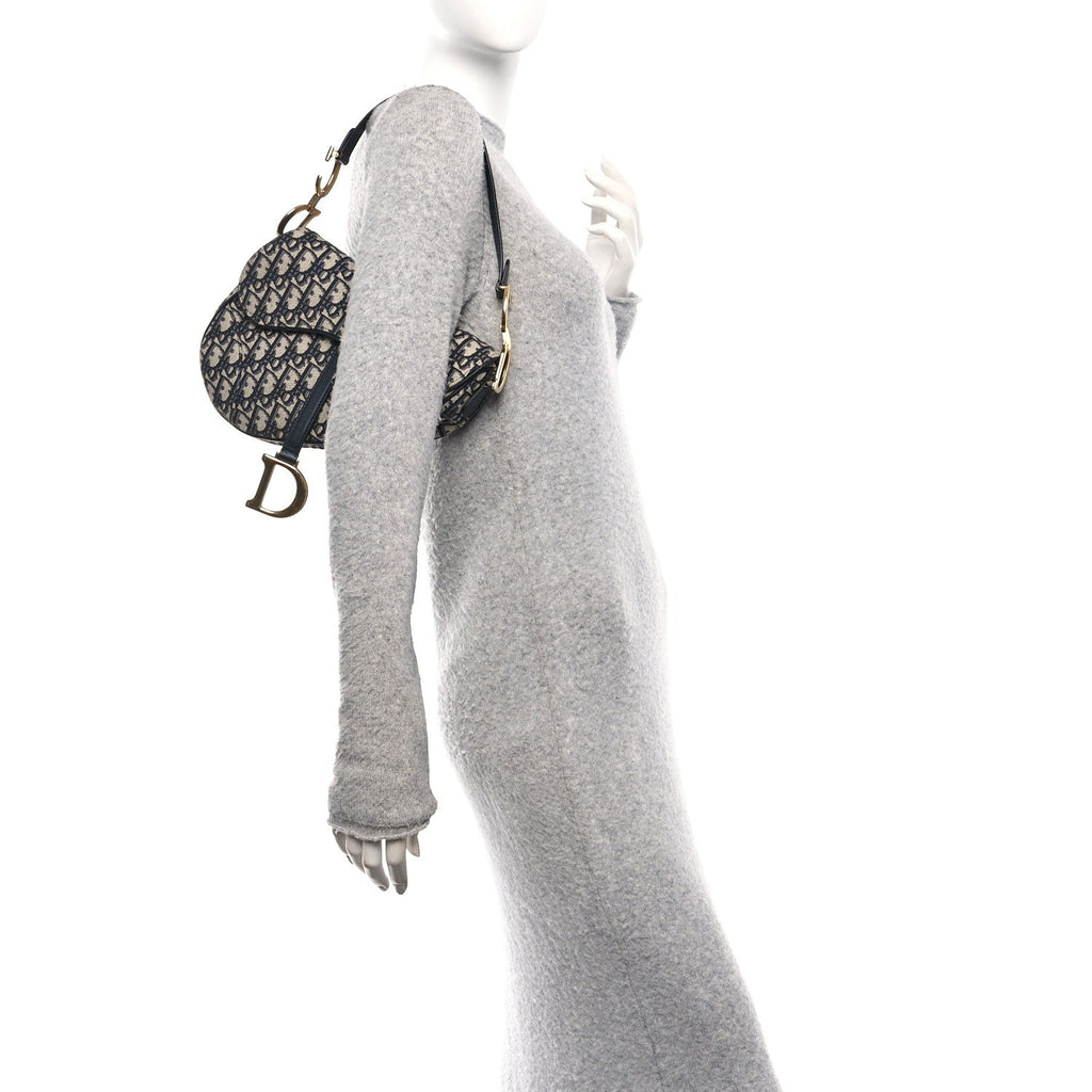 Christian Dior Oblique Saddle Bag Blue