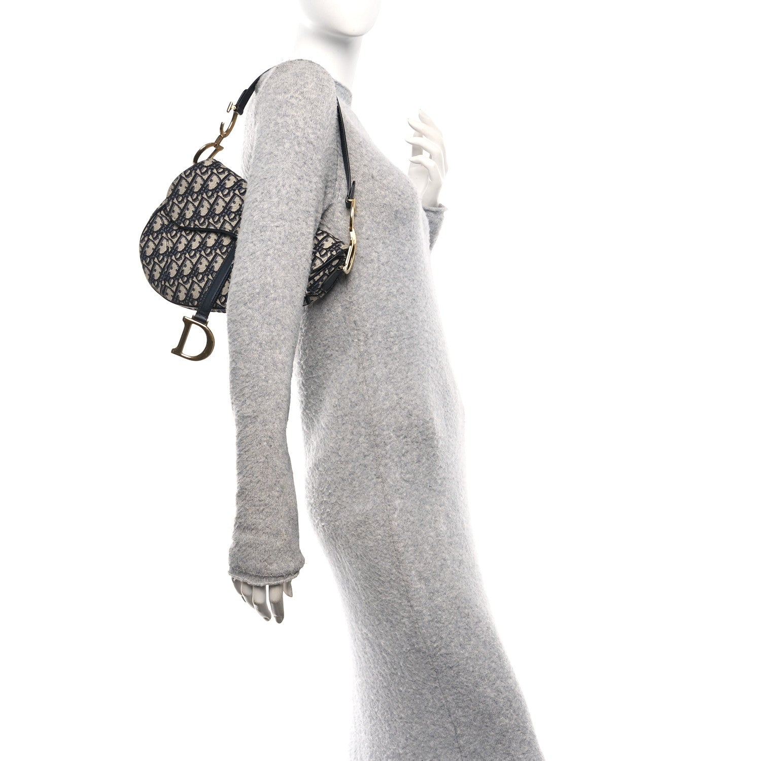 Christian Dior Oblique Saddle Bag Blue