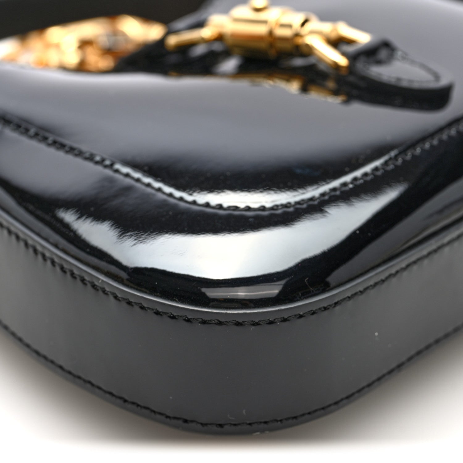 Gucci Patent Mini Jackie 1961 Crystal Hobo Black