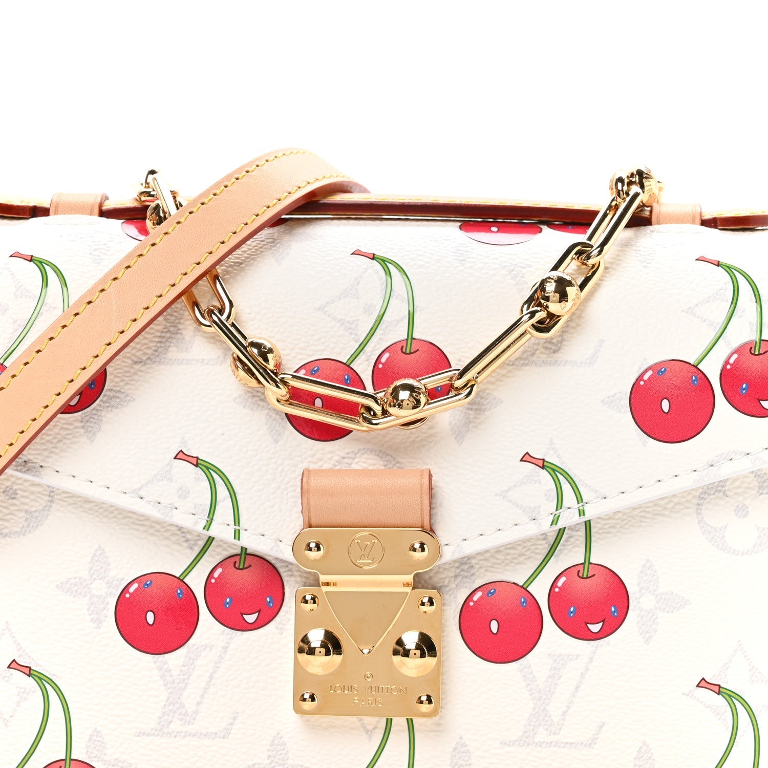 Louis Vuitton LV X TM Monogram Cerises Pochette Metis East West White