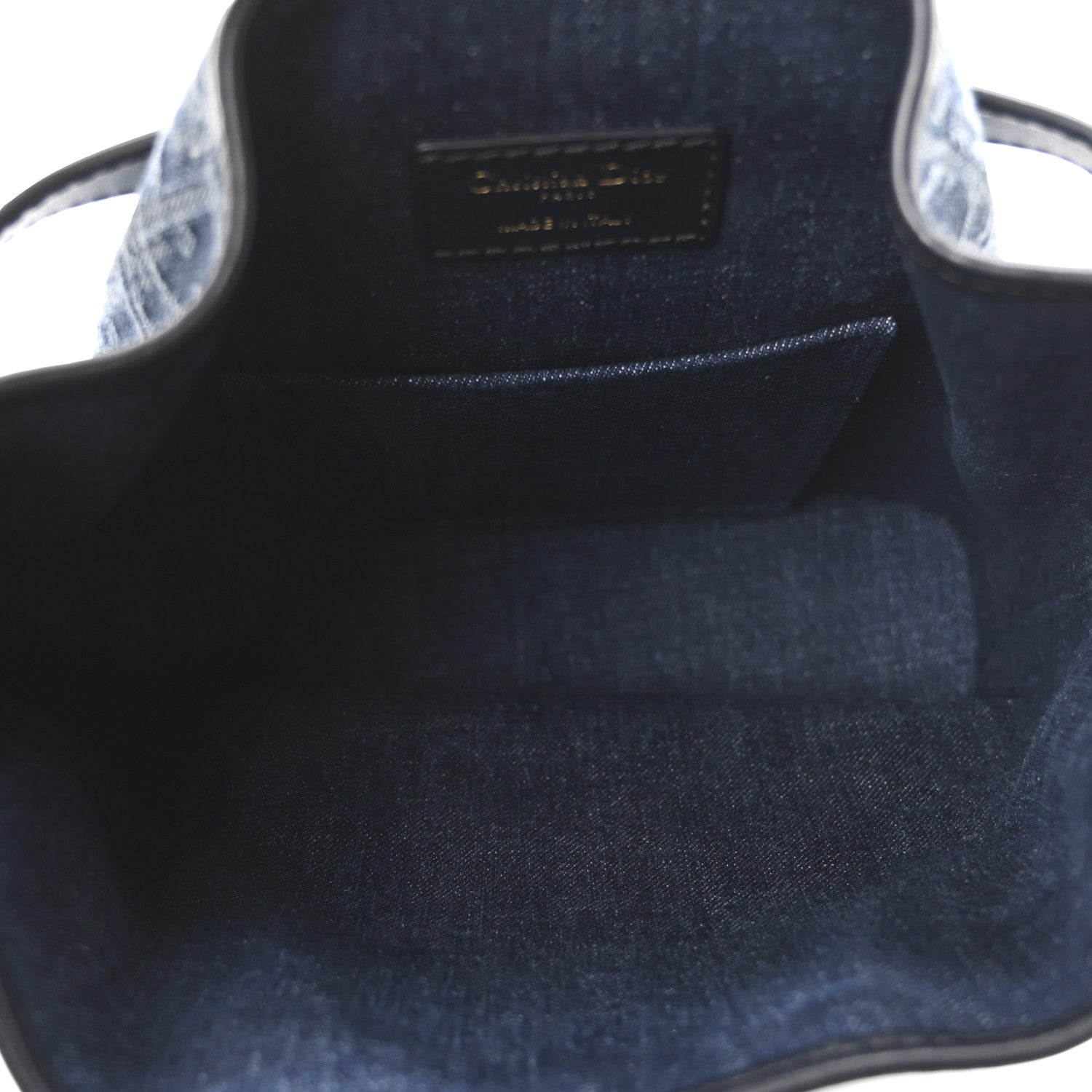 Christian Dior Denim Jacquard Oblique C'est Dior Bucket Bag Blue