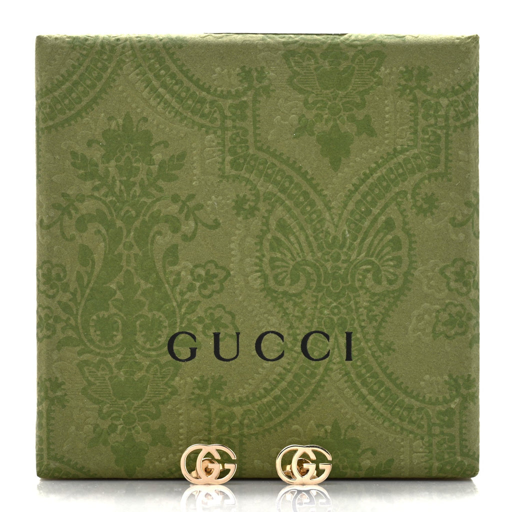 Gucci 18K Yellow Gold GG Tissue Stud Earrings