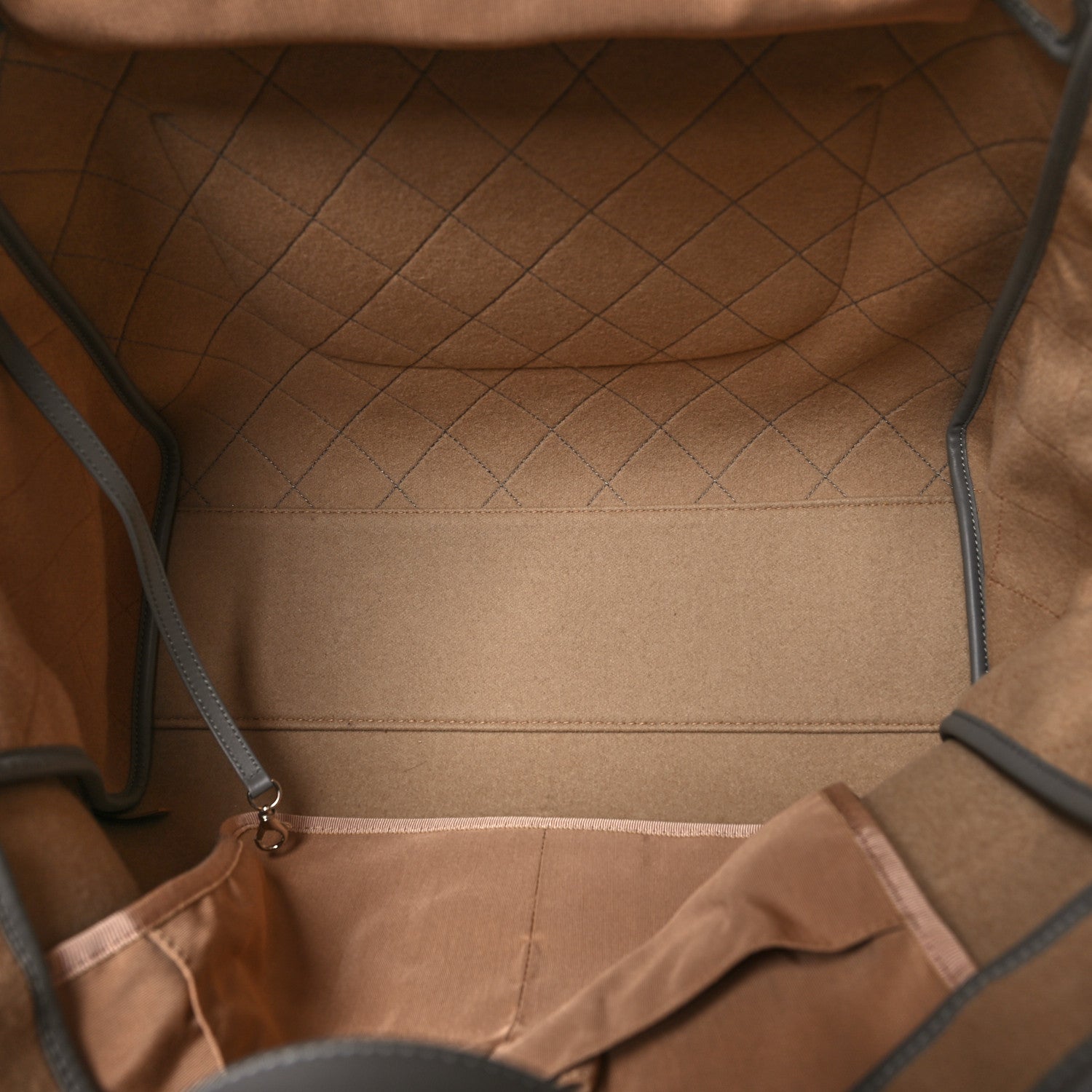 Chanel Wool Felt Large Deauville Tote Grey Beige