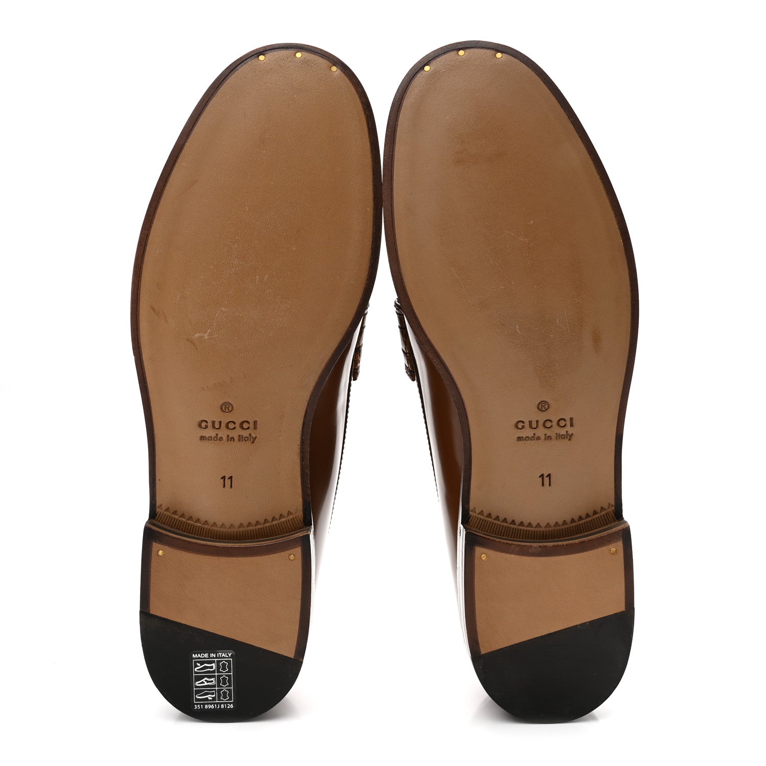 Gucci Calfskin Mens Interlocking G Millennial Ribot Loafers 11 Cuir