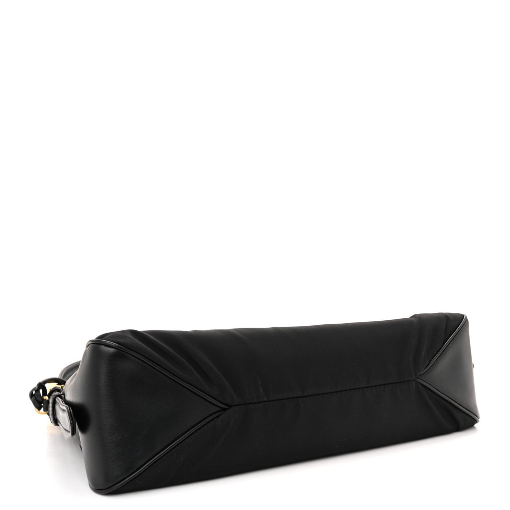 Prada Re-Nylon Vitello Large Aimee Shoulder Bag Black
