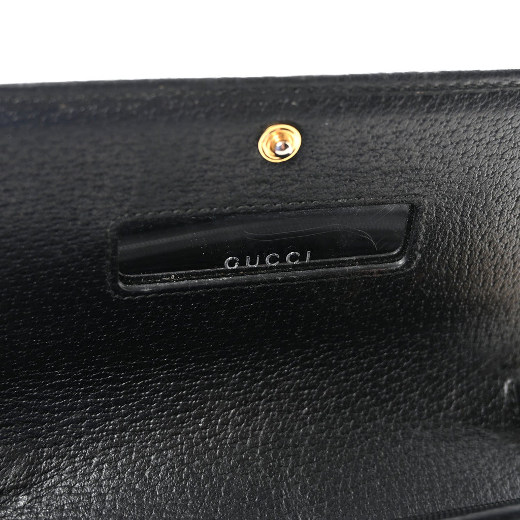Gucci Dollar Calfskin Web Ophidia Wallet On Chain Black