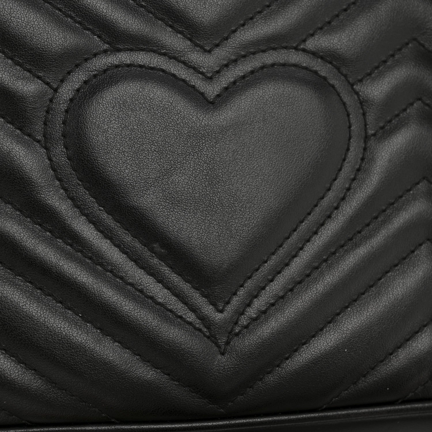 Gucci Calfskin Matelasse Small GG Marmont Shoulder Bag Black