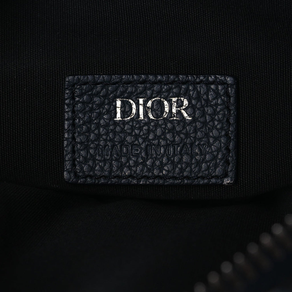 Christian Dior Oblique Mens Saddle Bag Black Blue