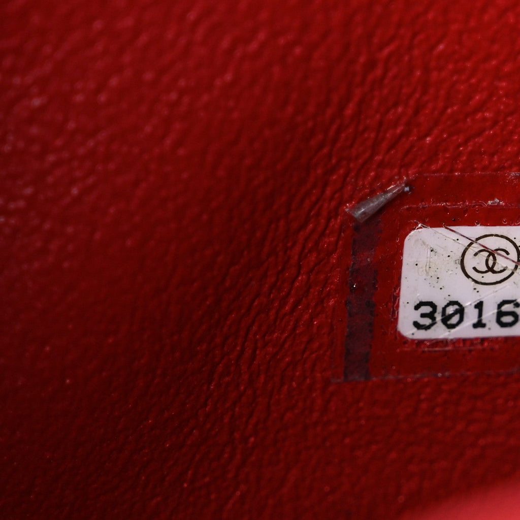 Chanel Lambskin Quilted Mini Rectangular Flap Red