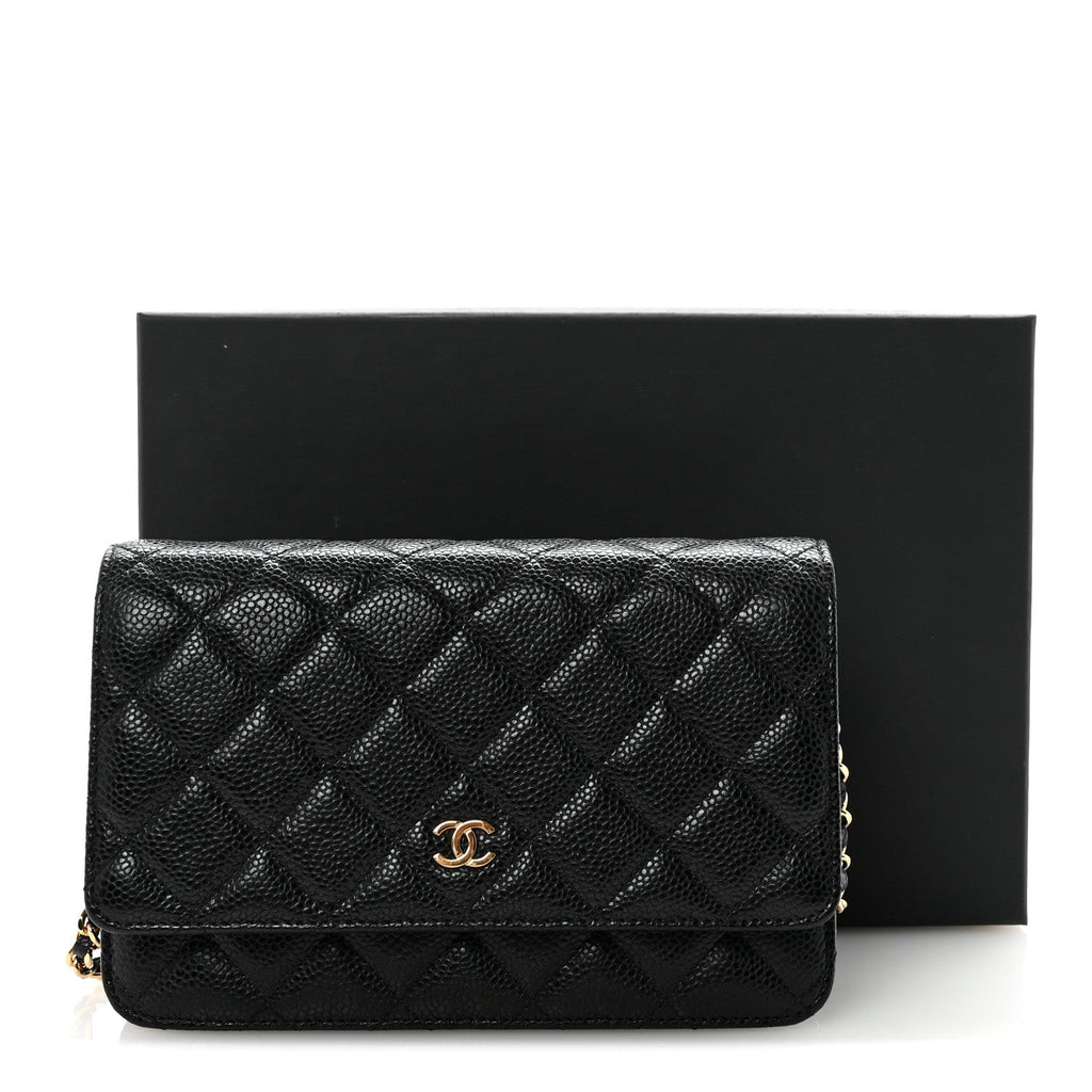 Chanel Caviar Quilted Wallet on Chain WOC Black