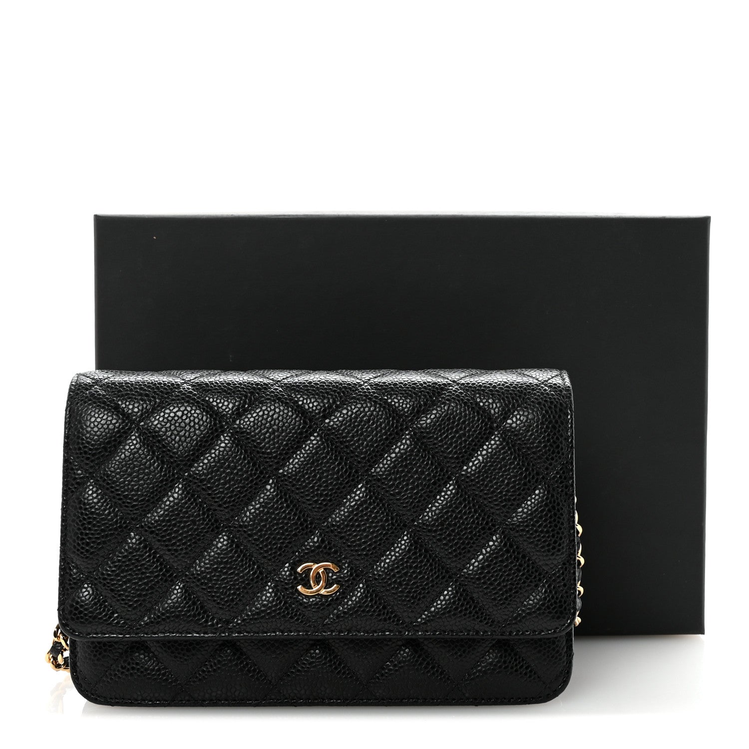 Chanel Caviar Quilted Wallet on Chain WOC Black