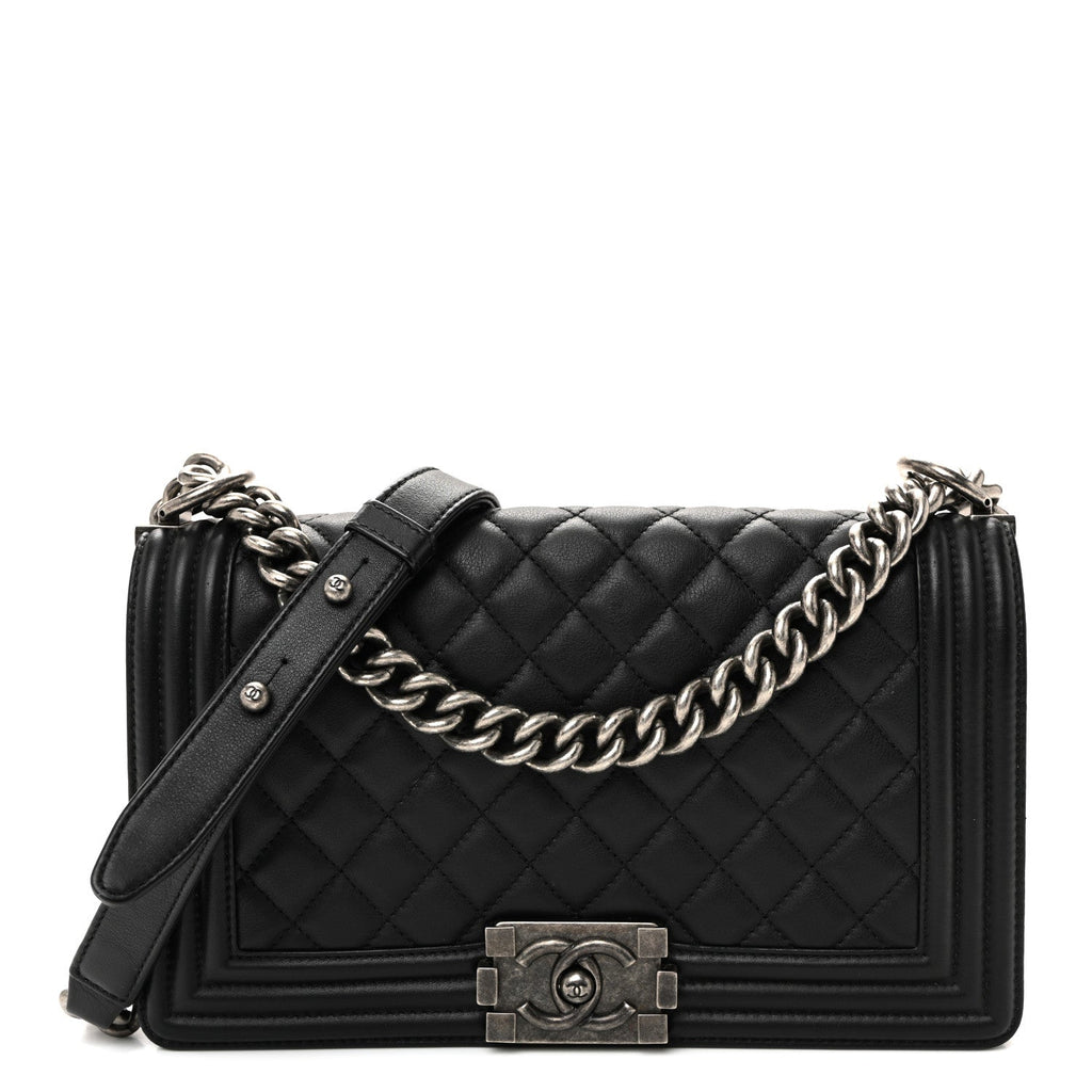 Chanel Calfskin Quilted Medium Boy Flap Black