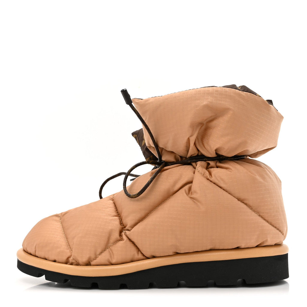 Louis Vuitton Nylon Monogram Pillow Comfort Ankle Boot 38 Beige