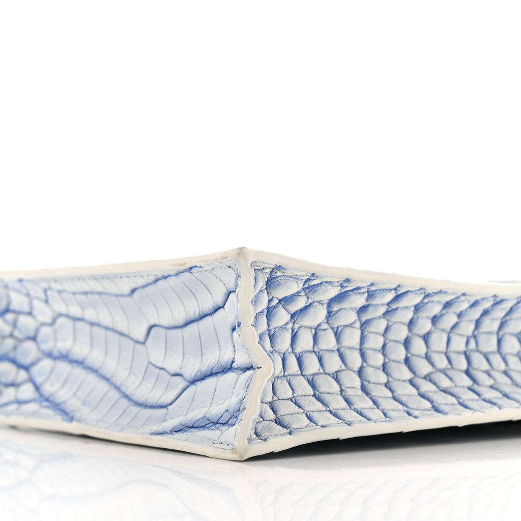 Louis Vuitton Crocodile Niloticus Sac Plat XS Mat Meringue White Blue