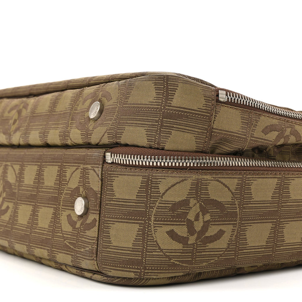Chanel Nylon Travel Laptop Briefcase Khaki