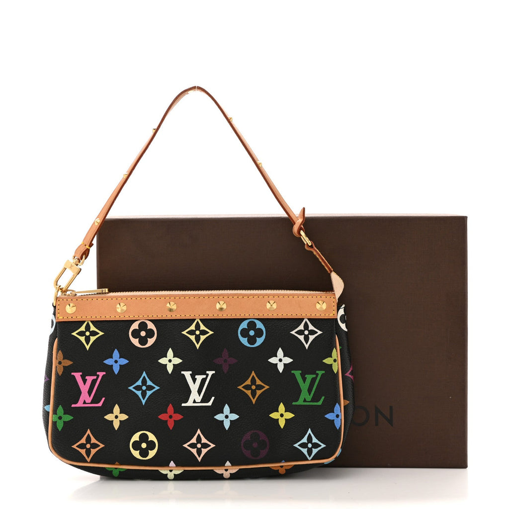 Louis Vuitton Monogram Multicolor Pochette Accessories Black