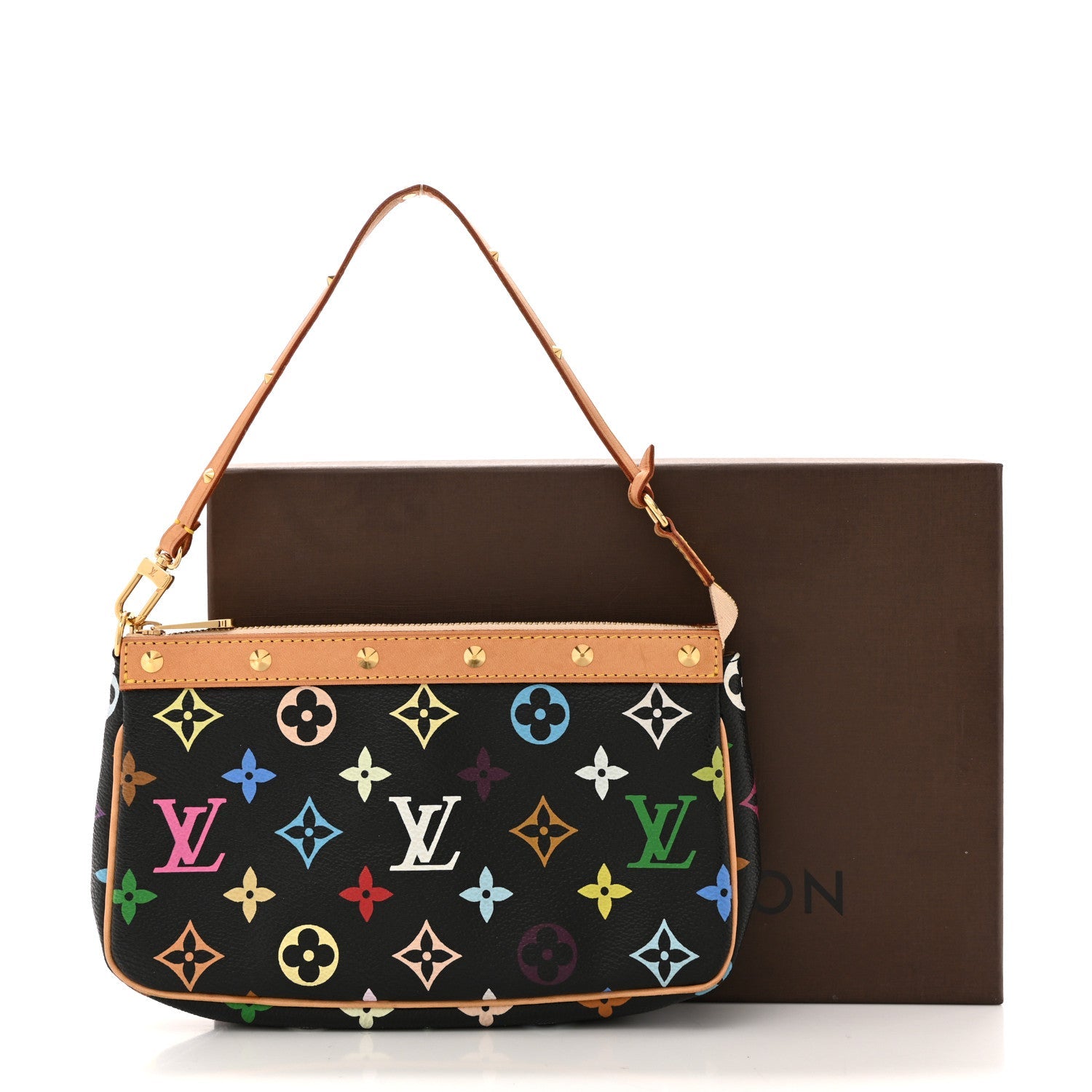 Louis Vuitton Monogram Multicolor Pochette Accessories Black