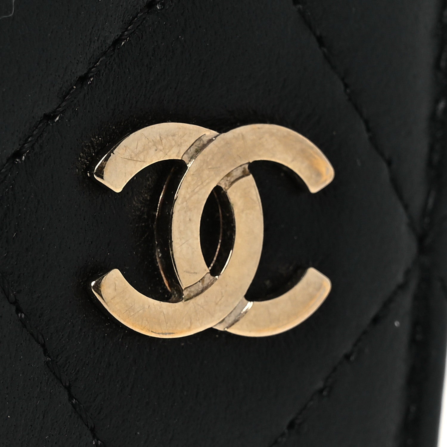 Chanel Lambskin Quilted Passport Holder Black