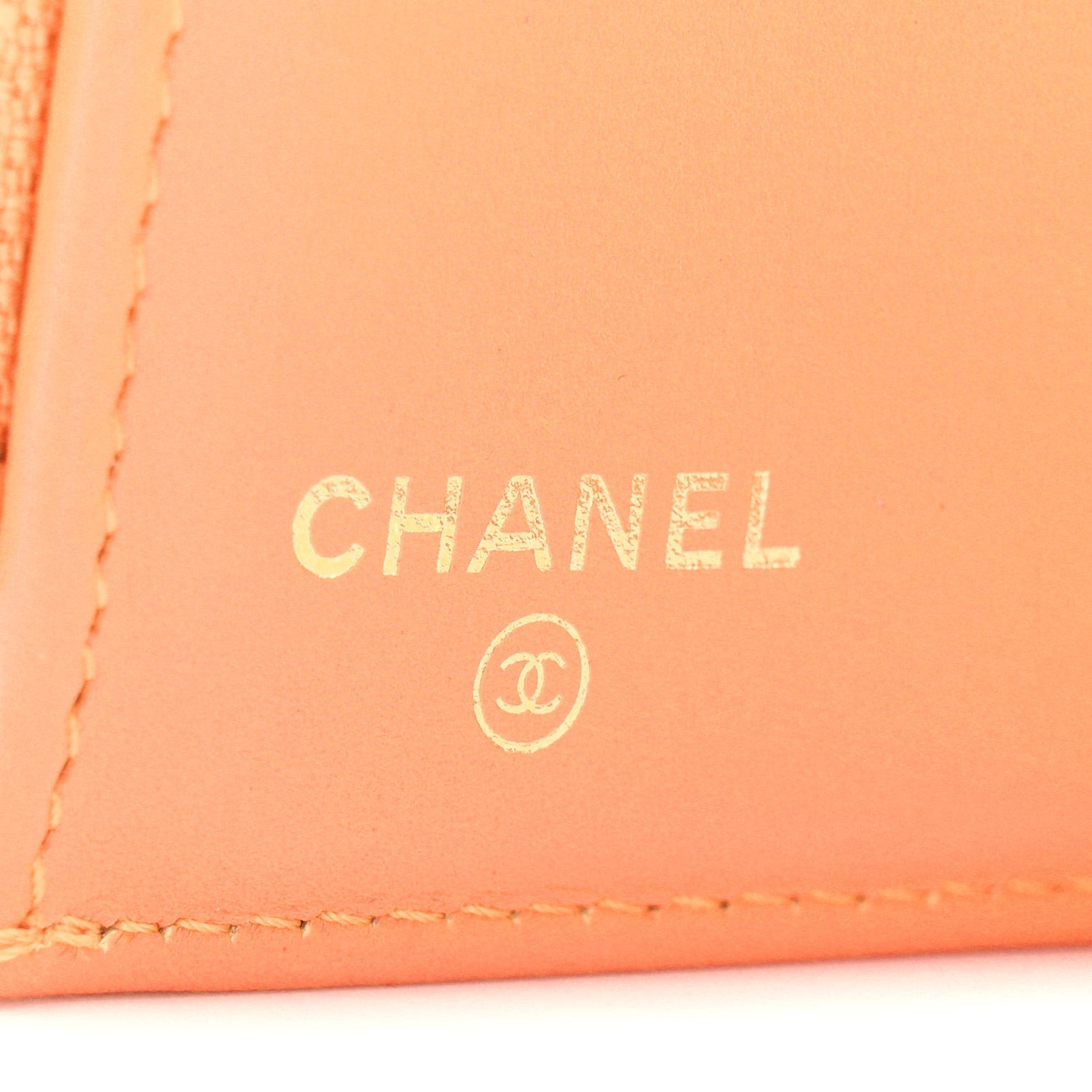 Goatskin Quilted Small Chanel 19 Flap Wallet Orange