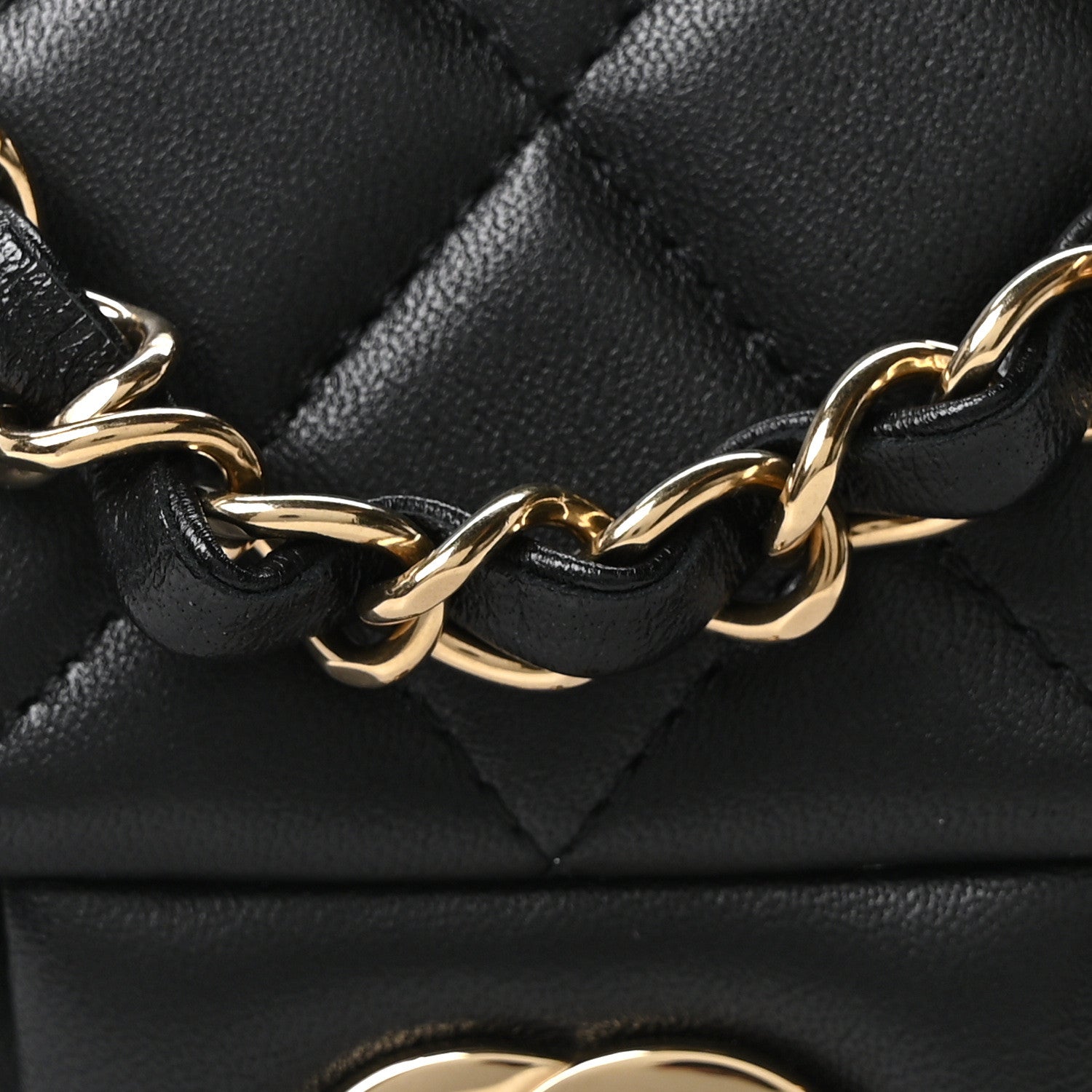 Chanel Lambskin Quilted Mini Rectangular Flap Black