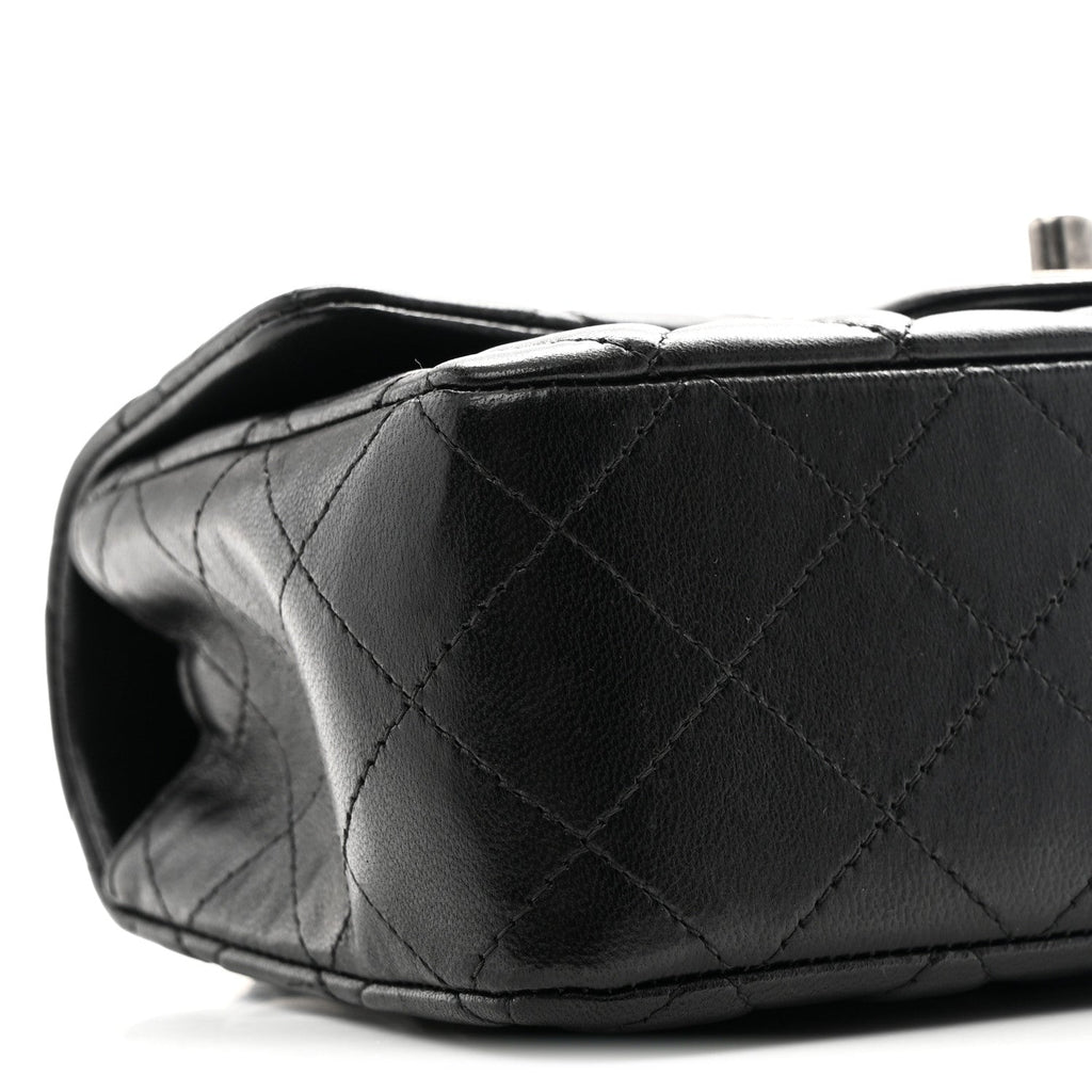 Chanel Lambskin Quilted Mini Rectangular Flap Black