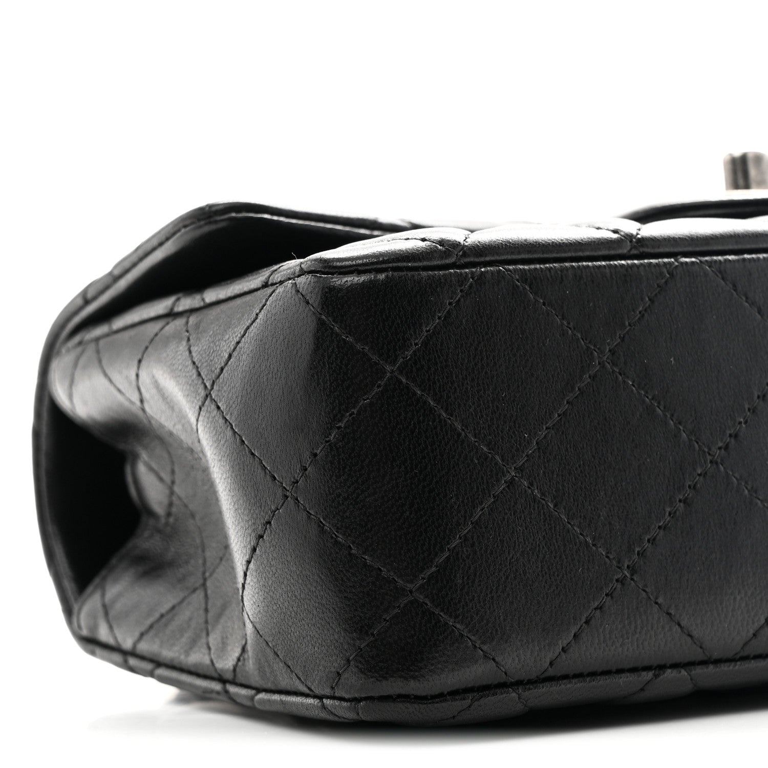 Chanel Lambskin Quilted Mini Rectangular Flap Black