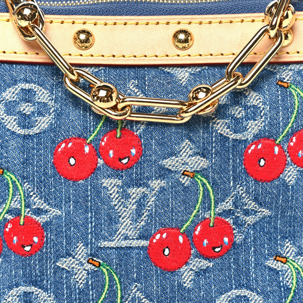 Louis Vuitton LV X TM Monogram Denim Cerises Pochette Accessories Blue