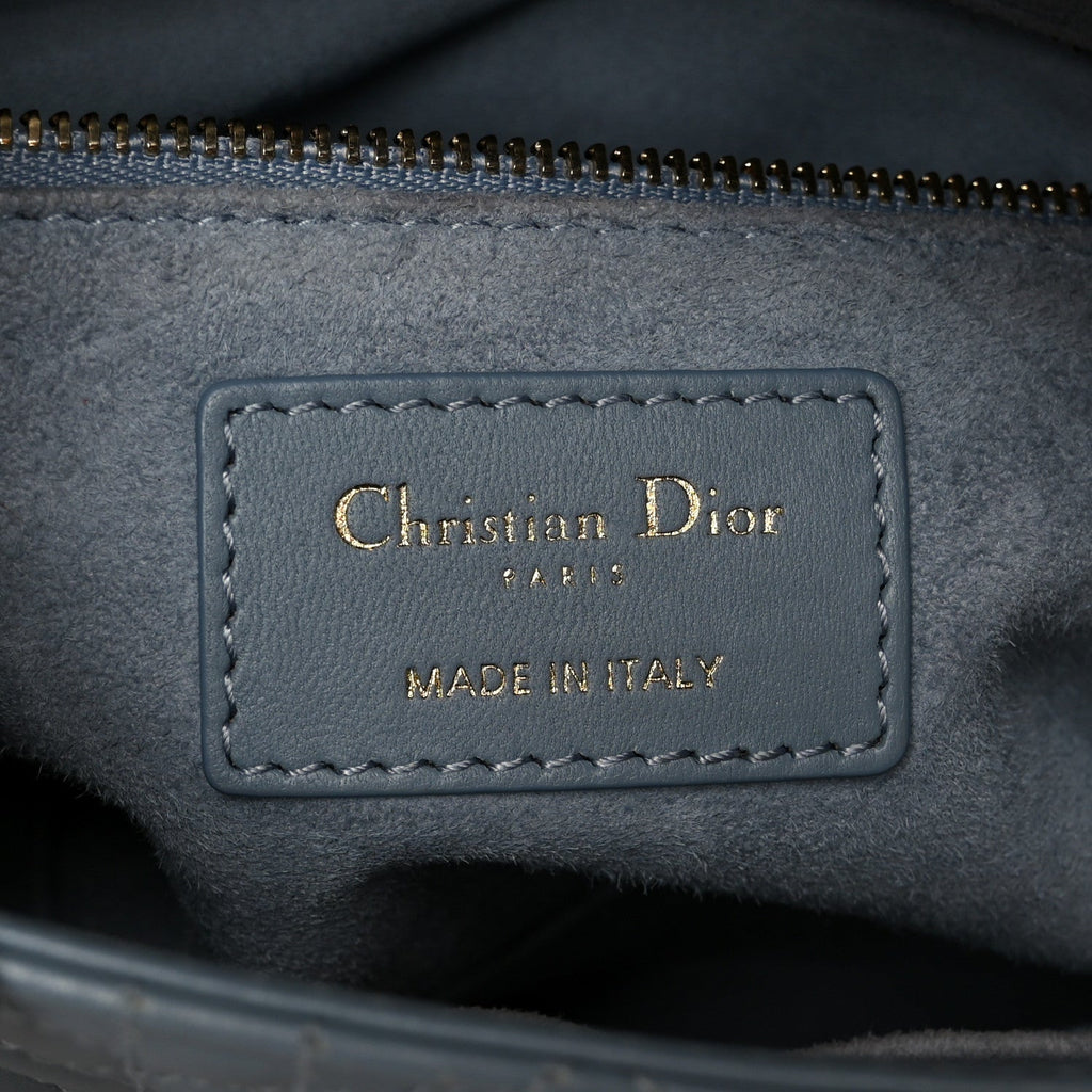Christian Dior Lambskin Cannage Small My ABCDior Lady Dior Cloud Blue
