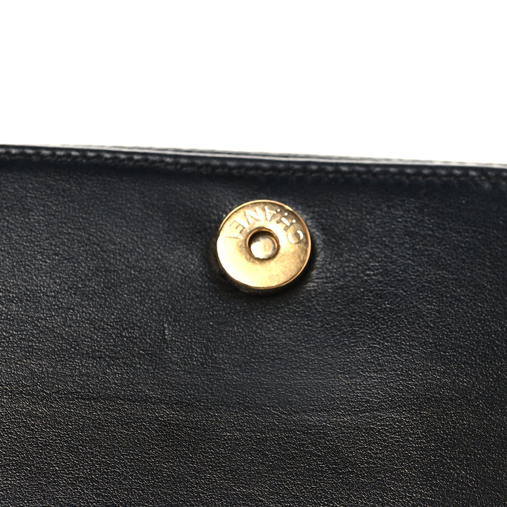 Chanel Caviar Quilted Boy Wallet On Chain WOC Black