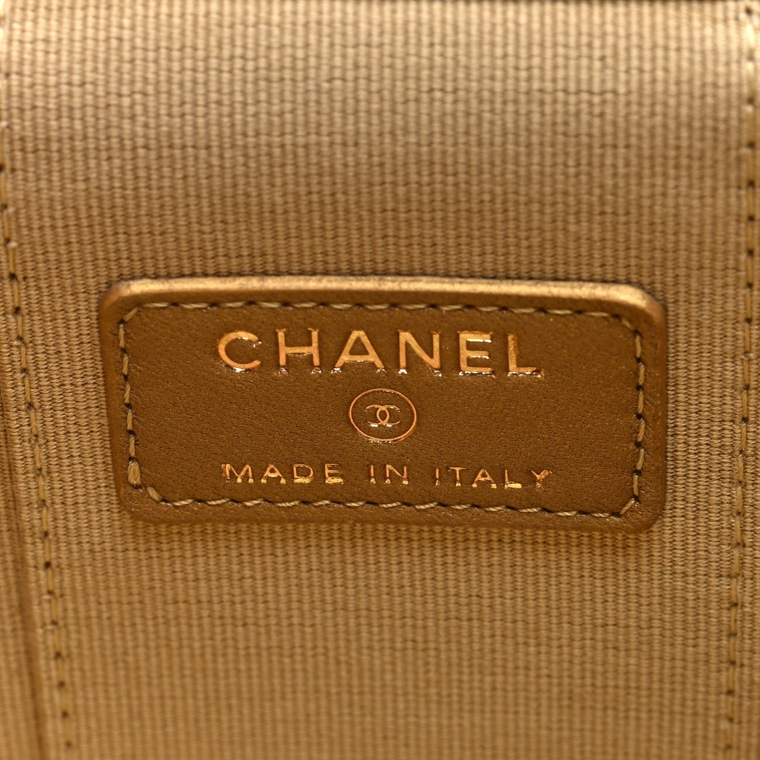 Chanel Lambskin Quilted Pearl Crush Mini Vanity Case With Chain Beige