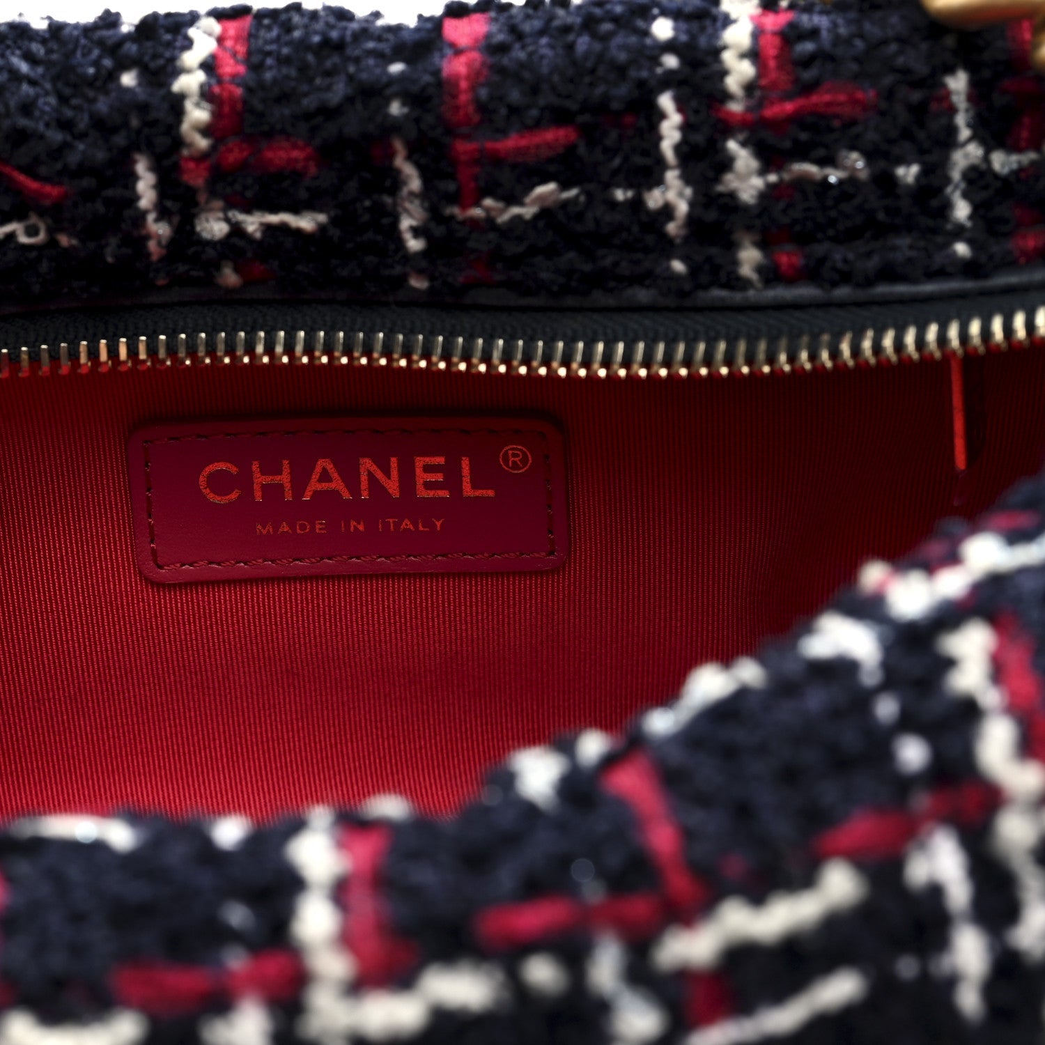 Chanel Tweed Calfskin Signe Hobo Navy Multicolor