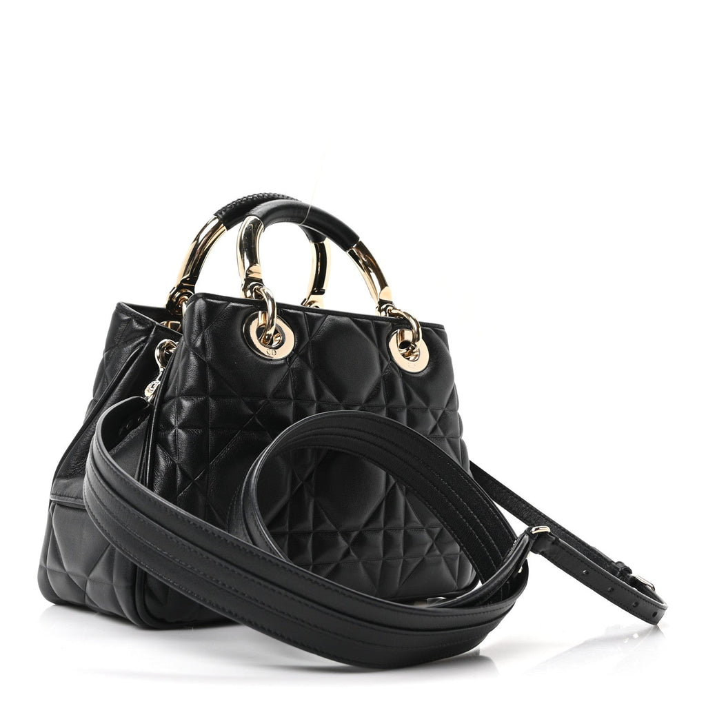Christian Dior Calfskin Cannage Small The Lady 95.22 Black